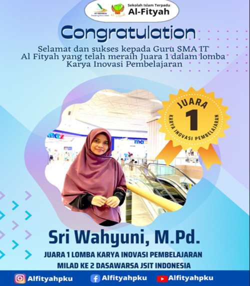 SMAIT AL FITYAH JUARA I KARYA INOVASI PEMBELAJARAN