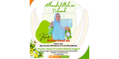 SMAIT AL FITYAH Mendapatkan Juara II Lomba Bahasa Inggris secara Nasional